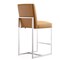Manhattan Comfort Element 24" Faux Leather Counter Stool in Camel and Polished Chrome (Set of 2) 2-CS003-CL - alternate 7